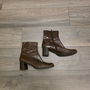 Vtg boots Sesto Meucci Brown Leather Ankle Boots Made in Italy - Size 9.5